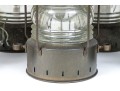 Set Of Seven Antique Metal Ships Oil Lanterns By Anchor