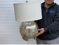 Glamorous Decorative Globe Form Table Lamp With Shade And Finial