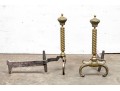 Pair Of Fine Antique Brass Andirons