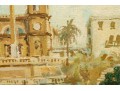 Signed Vintage Oil On Artist Board, The Spanish Steps Rome
