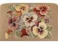 French Style Bench With Pansy Needlepoint