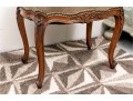 French Style Bench With Pansy Needlepoint