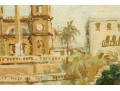 Signed Vintage Oil On Artist Board, The Spanish Steps Rome