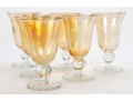 Set Of 16 Gold Iridescent And Clear Goblets
