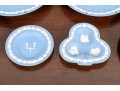 Group Of 6 Wedgwood Blue Jasperware Dishes 