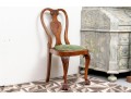 Antique Queen Anne Chair With Inlaid Urn Form Splat, Paw Feet