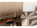 French Style Bench With Pansy Needlepoint