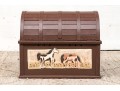 Vintage Paint Decorated Wooden Trunk