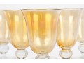 Set Of 16 Gold Iridescent And Clear Goblets