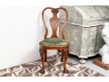 Antique Queen Anne Chair With Inlaid Urn Form Splat, Paw Feet