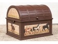 Vintage Paint Decorated Wooden Trunk