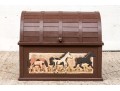 Vintage Paint Decorated Wooden Trunk