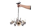 Quality Vintage Tole Chandelier With Musical Horn Shaped Lights, Probably Made In Italy