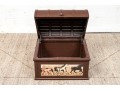 Vintage Paint Decorated Wooden Trunk