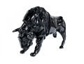 Romano Dona 1980 Italian Black Murano Art Glass Bison Sculpture (as-is)