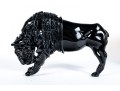 Romano Dona 1980 Italian Black Murano Art Glass Bison Sculpture (as-is)