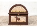 Vintage Paint Decorated Wooden Trunk