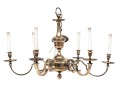Vintage Brass Six Light Chandelier