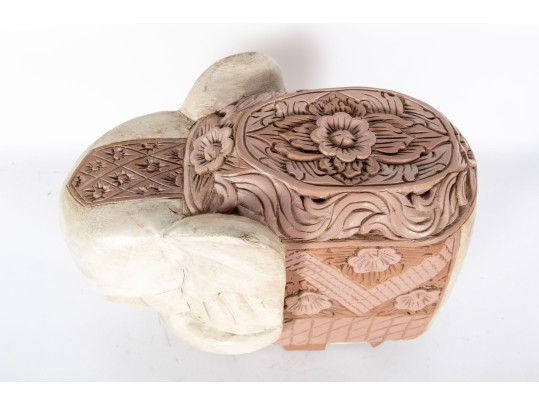 1970's Carved Wood Elephant Figure