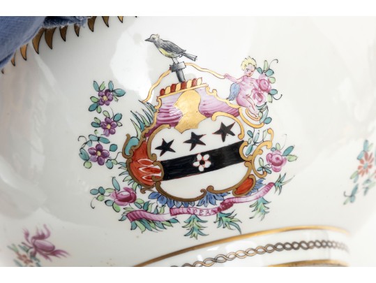 Porcelain De Paris Armorial Punch Bowl