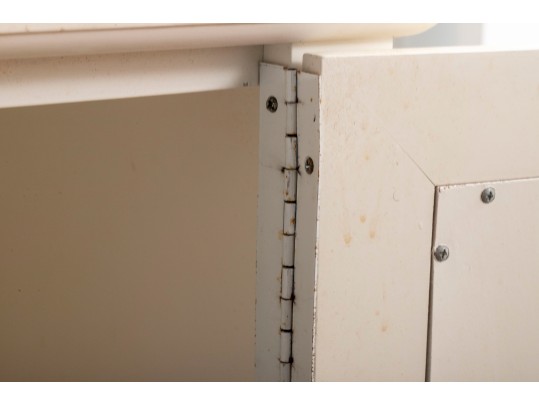 French Provincial White-Painted Armoire