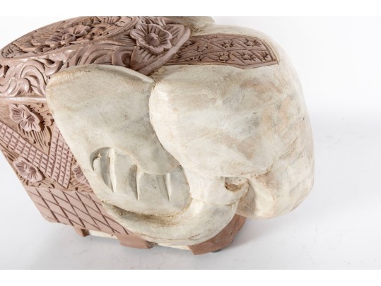 1970's Carved Wood Elephant Figure