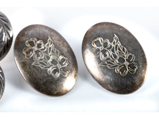 Collection Of Sterling Silver Medallion Earrings