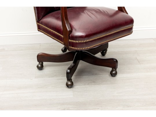 Cabot Wrenn Burgundy Leather Executive Desk Chair