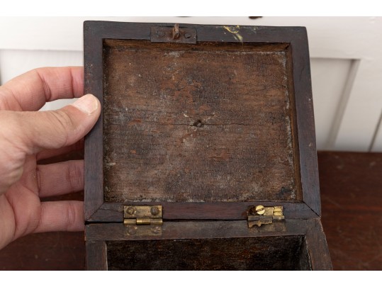 19th Century Burlwood Parquetry Tea Caddy