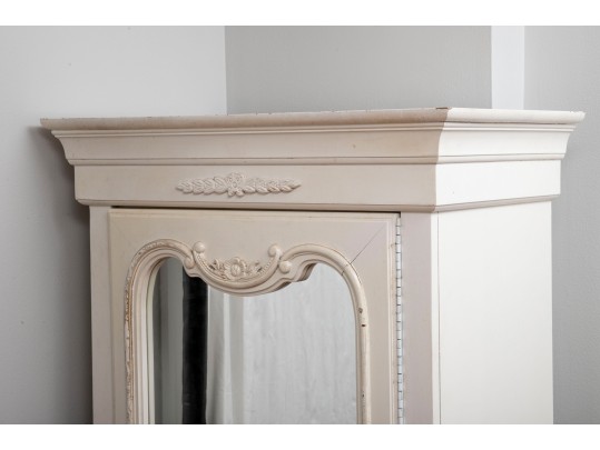 French Provincial White-Painted Armoire