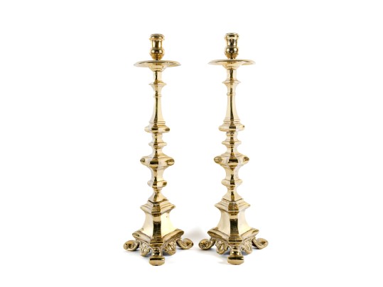 Tall And Stately Brass Candlesticks