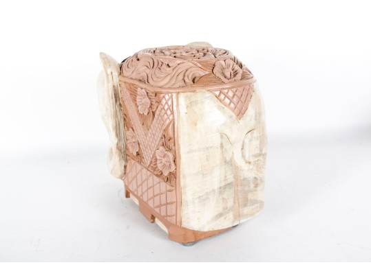 1970's Carved Wood Elephant Figure