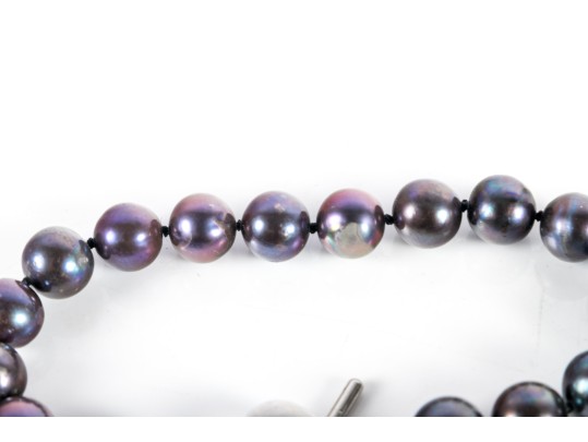 Cultured Black Pearl Necklace And Bracelet