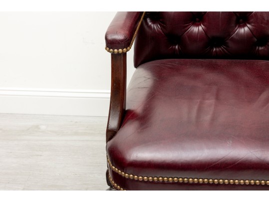 Cabot Wrenn Burgundy Leather Executive Desk Chair