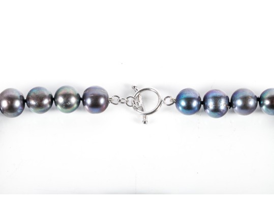 Cultured Black Pearl Necklace And Bracelet