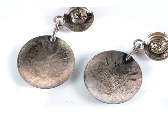 Collection Of Sterling Silver Medallion Earrings