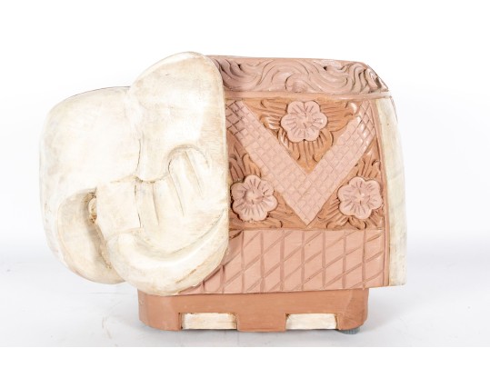 1970's Carved Wood Elephant Figure