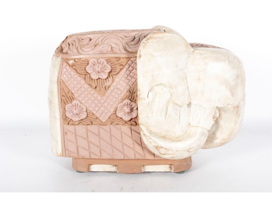 1970's Carved Wood Elephant Figure