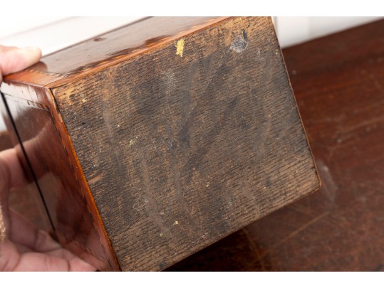 19th Century Burlwood Parquetry Tea Caddy