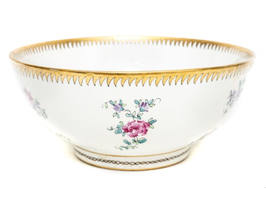 Porcelain De Paris Armorial Punch Bowl