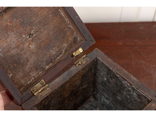 19th Century Burlwood Parquetry Tea Caddy