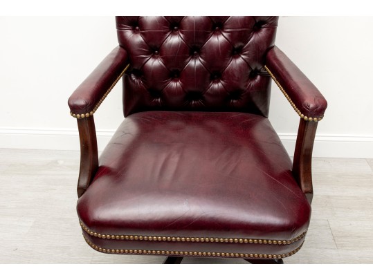 Cabot Wrenn Burgundy Leather Executive Desk Chair