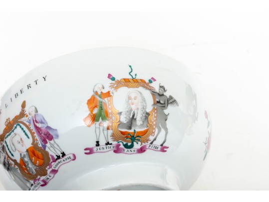 “Arms Of Liberty” Limoges Porcelain Punch Bowl