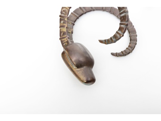 1980's Dolbi Cashier Brass Ibex Bookends