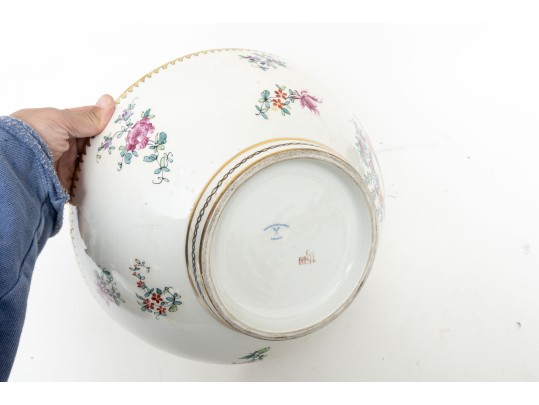 Porcelain De Paris Armorial Punch Bowl