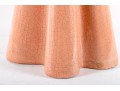 Salmon-Pink Ruffled Ceramic Crackle Floor Vase