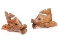 Mid Century Folk Art Teak Fish Sculptures