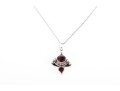 Sterling Silver And Garnet Pendant Necklace