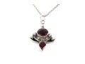 Sterling Silver And Garnet Pendant Necklace