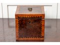 19th Century Burlwood Parquetry Tea Caddy